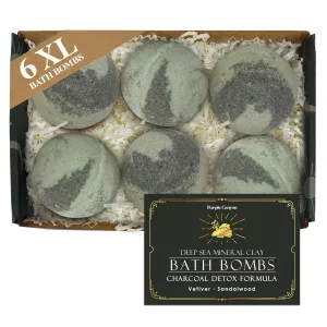 Purple Canyon Mineral Mud Bath Bombs | Deep Sea with Arctic Clay and Spirulina | Vetiver and Sandalwood Scented Bath Bomb Set