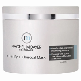 Rachel Moayer Clarify & Charcoal Mask - Detoxifying Charcoal Face Mask for Blackheads & Pore Cleansing, Activated Charcoal Face Mask