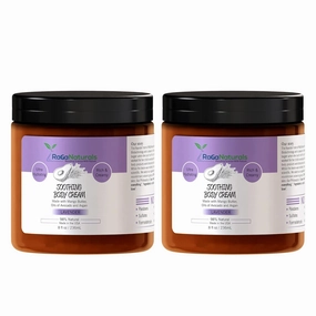 RaGaNaturals Lavender Hand and Body Cream, Mango Butter Body Cream with Argan and Avocado Oil - Plant Based, All Natural, Women, Men, Babies and Kids - 8 Fl Oz, Pack of 2