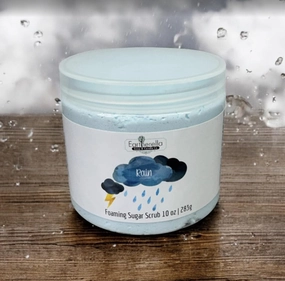 RAIN Exfoliating Foaming Sugar Body Scrub, 10 oz jar