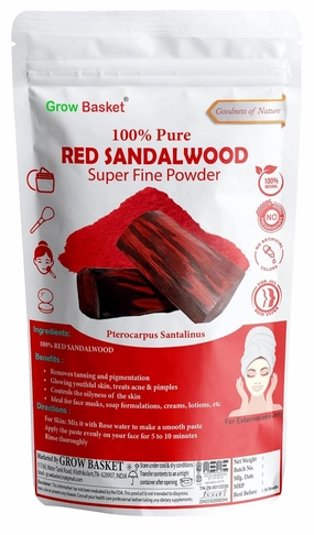 Red Sandalwood Face pack Powder for Women | 100% Pure, Natural No Chemical | Laal Raktha Chandan for Healthy Glowing Skin & De-Tan | for Puja, Skin & Face Care -100 gm