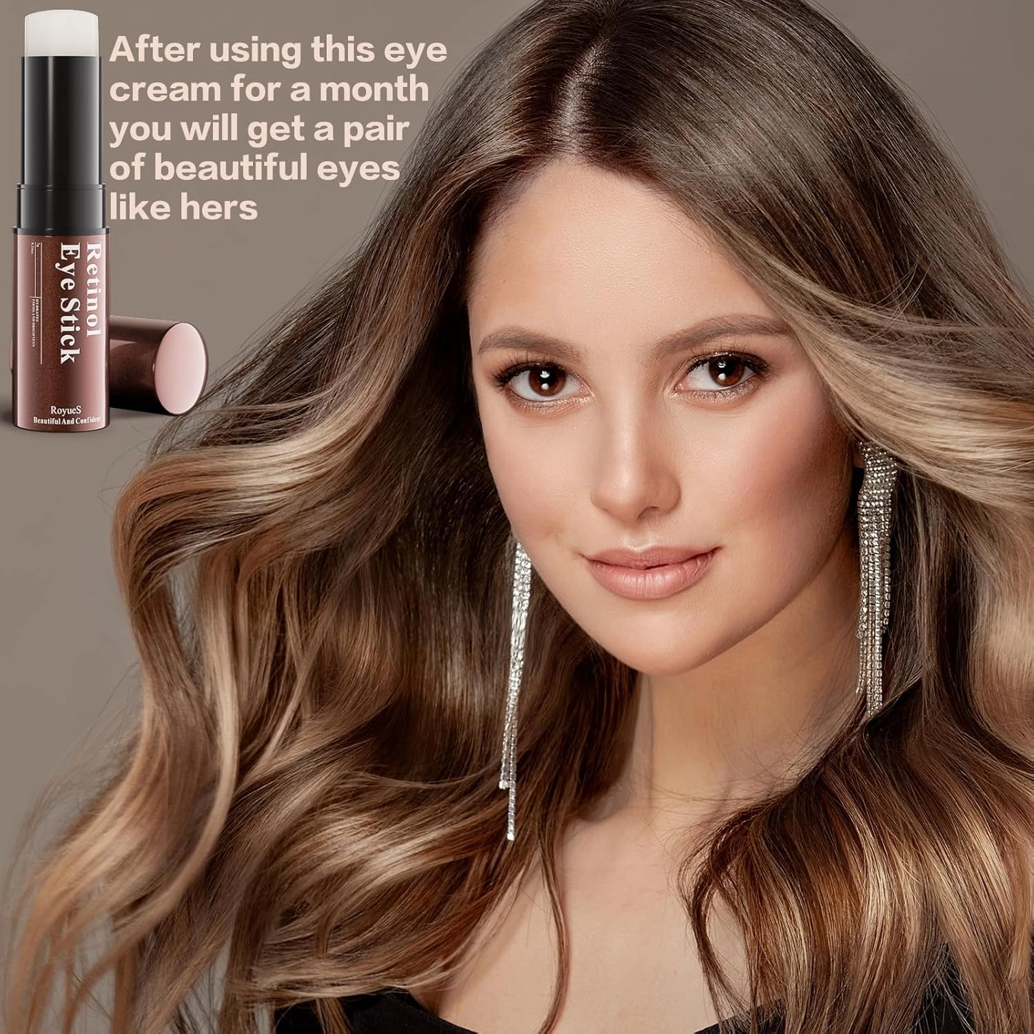 Retinol Eye Stick, Eye Balm Glow Skin Care Cream for Dark Circles and Puffiness, Moisturizing Brightening Under Eye Cream Anti Aging for Wrinkles Bags, Reduces Fine Line