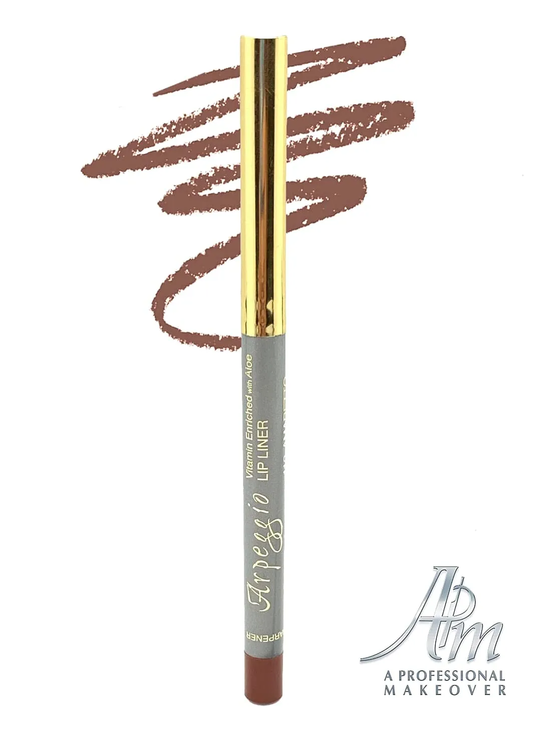 Retractable Lipliner with Sharpener Transfer Resistant Long Lasting Waterproof Colors Enriched with Aloe Available in 12 Arpeggio Colors by A Professional Makeover (Amaretto Arpeggio)