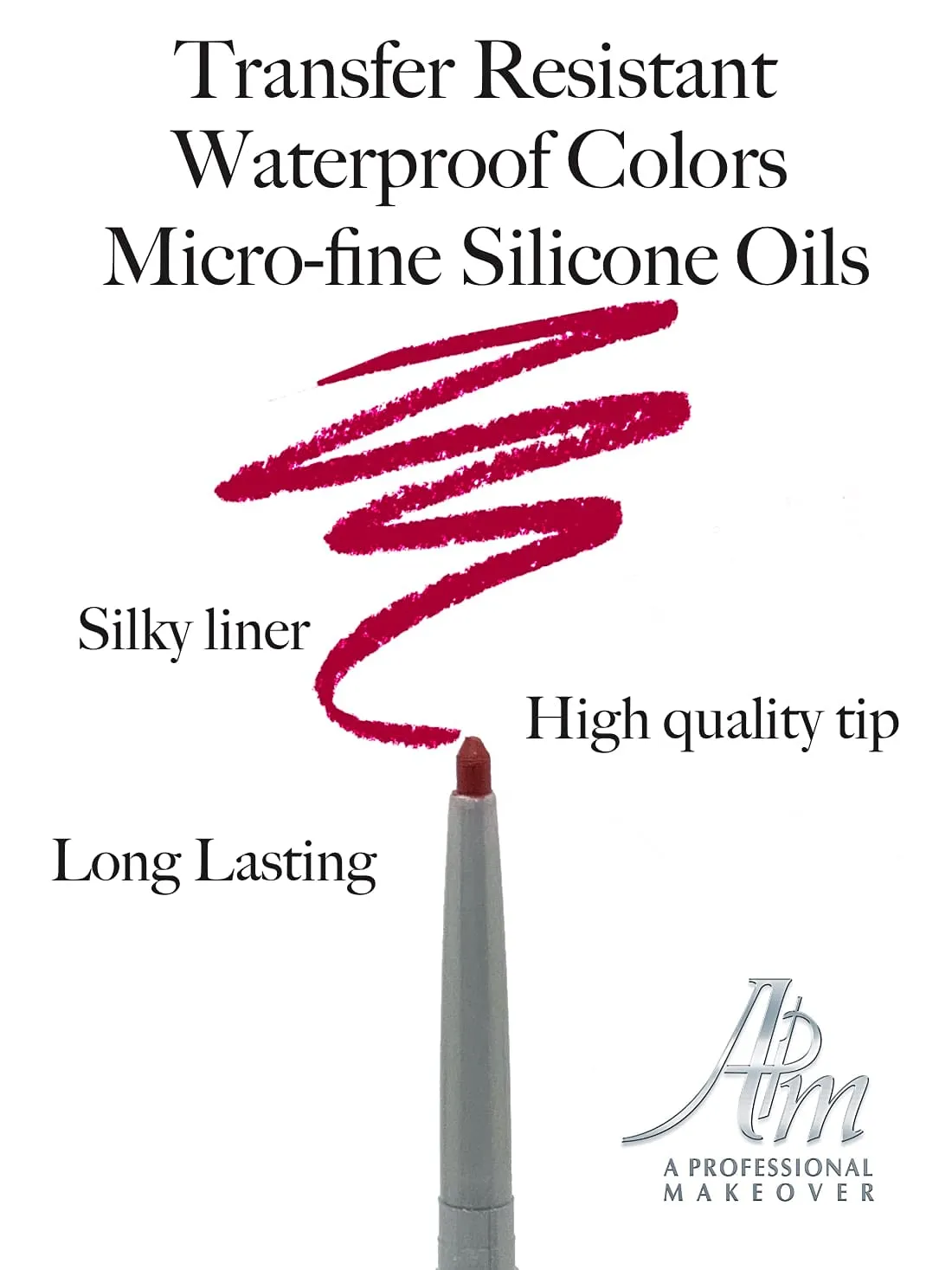 Retractable Lipliner with Sharpener Transfer Resistant Long Lasting Waterproof Colors Enriched with Aloe Available in 12 Arpeggio Colors by A Professional Makeover (Bordeaux Arpeggio)