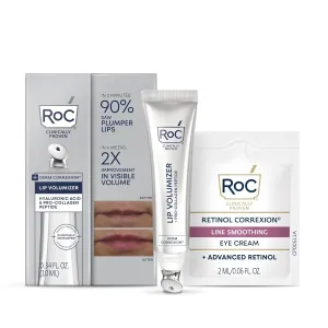 RoC Derm Correxion Lip Volumizer - Lip Plumper Peptide Treatment   Hyaluronic Acid & Vitamin E with Line Smoothing Eye Packette