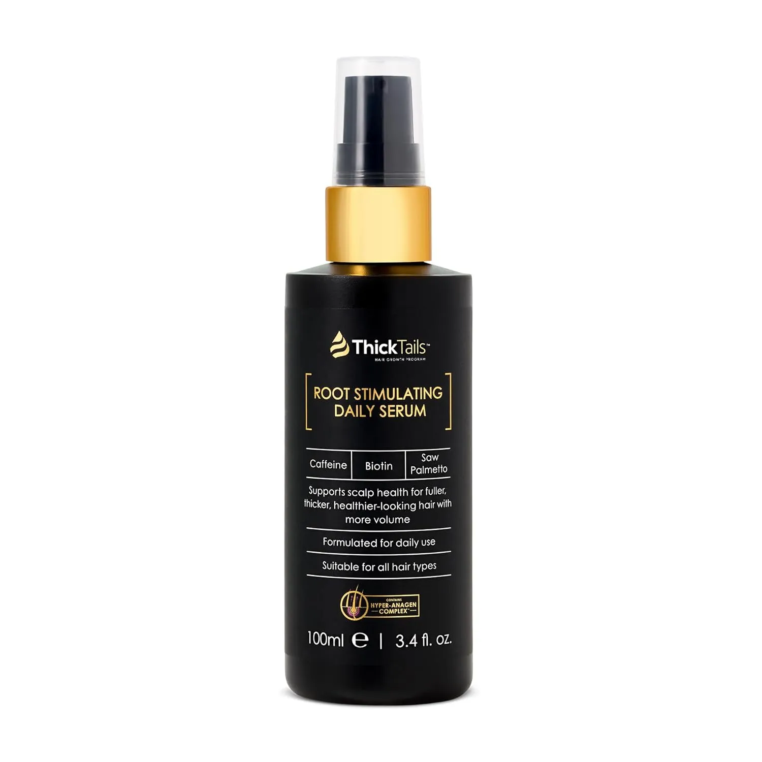 Root Stimulating Leave-In Hair Serum – 3.4 fl.oz | Strengthens, Nourishes & Revitalises for Fuller-Looking Hair | Caffeine, Biotin & Peptides | Reduce Breakage & Thinning