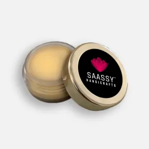 SAASSY Organic Lip Balm | Cruelty-Free & Vegan | For Adults & Kids | Formulated with Shea Butter, Blueberry Butter, Castor Oil, Coconut Oil & Olive Oil | Infused with Organic Flowers (Vanilla Delight)