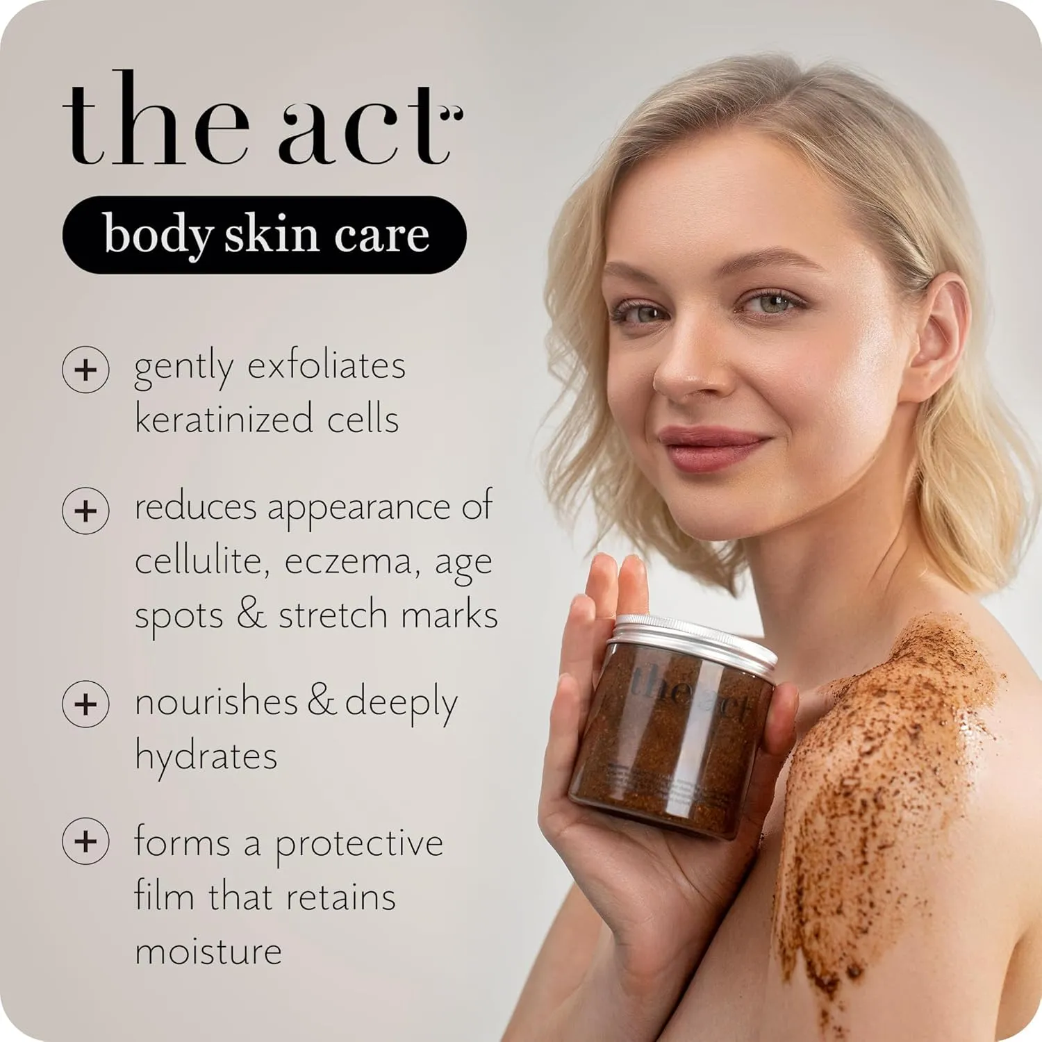 Salt Body Scrub with Cocoa & Coffee Oil, Vitamin E, Menthol - Exfoliating Body Scrub for Moisturizing Skin, Cleansing - Home Spa Care, Gift for Women Men, Vegan, Organic 10.58 Oz