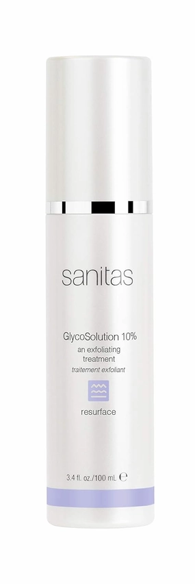 Sanitas Skincare GlycoSolution 10%, Active, Exfoliating Treatment, Liquid Exfoliant, Glycolic Acid, 3.4 Ounces