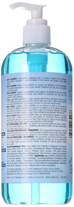 SATIN SMOOTH Satin Cleanser Skin Preparation Cleanser, 16 oz (Pack of 2)