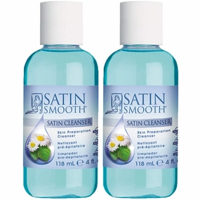 SATIN SMOOTH Pre Wax Cleanser - Antiseptic Skin Prep for Pre Wax Hair Removal, Deep Cleansing & Irritation-Free Waxing, AfterWax Care, 4 oz, 2-Pack