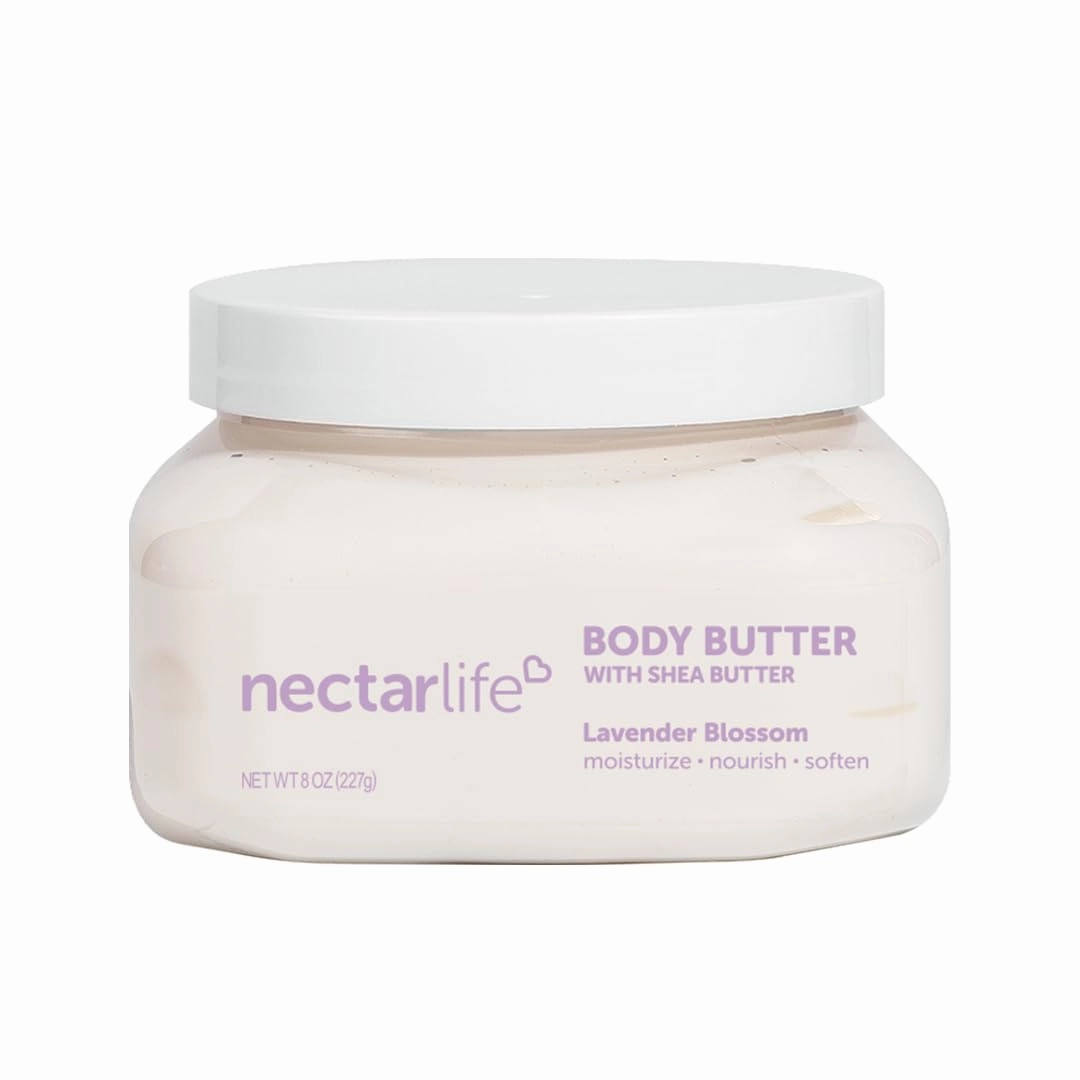 Shea Body Butter, Body Cream, Hydrating Moisturizer with Pure Shea Butter, Provides Ultimate Nourishment & Hydration, Avocado and Apricot Kernel Oil, 8oz (Lavender)