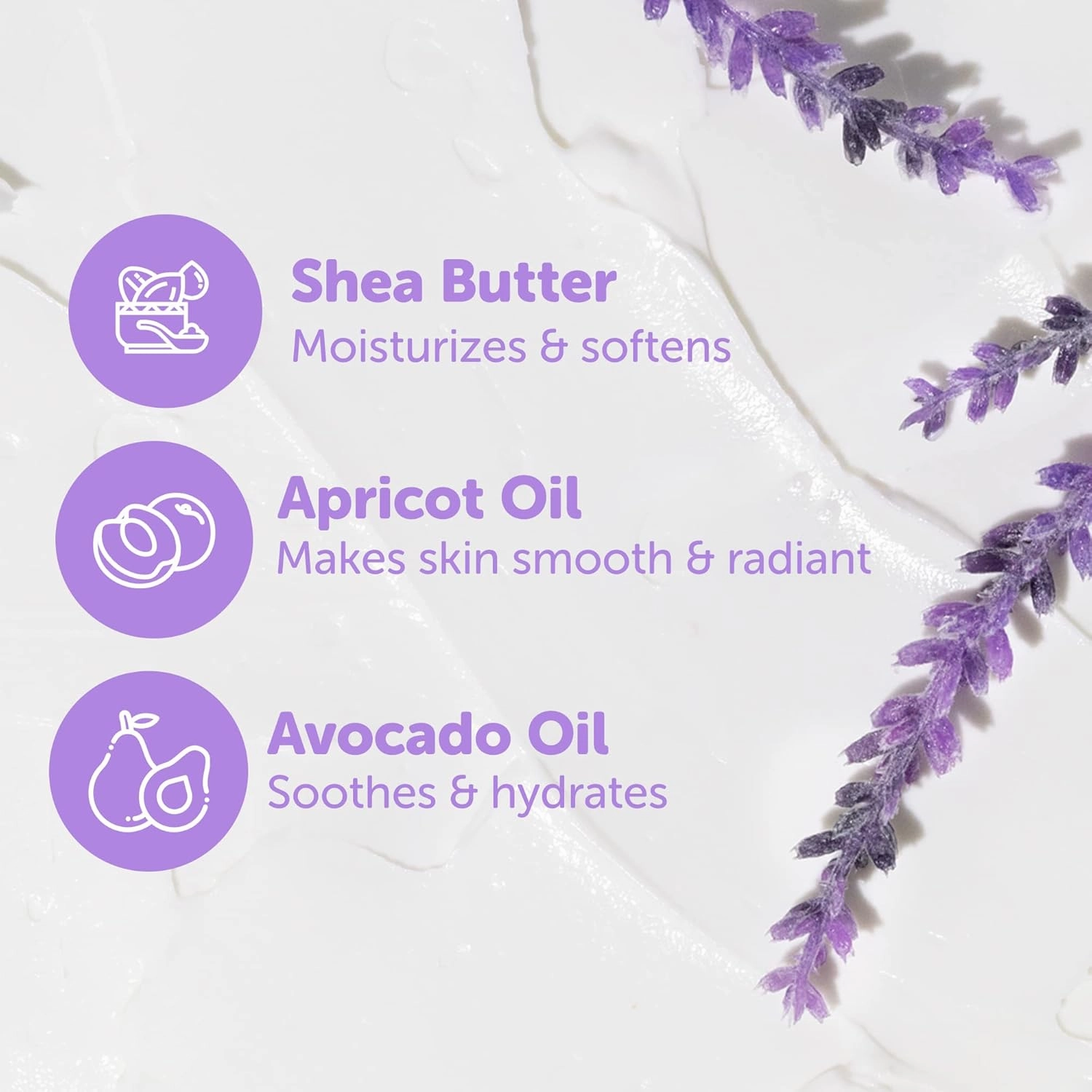 Shea Body Butter, Body Cream, Hydrating Moisturizer with Pure Shea Butter, Provides Ultimate Nourishment & Hydration, Avocado and Apricot Kernel Oil, 8oz (Lavender)