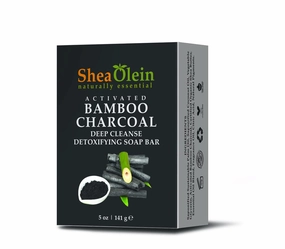SheaOlein- ACTIVATED BAMBOO CHARCOAL DEEP CLEANSE DETOXIFYING SOAP BAR 5 oz. (6 Bars)