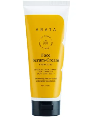 Sheltr Natural Hydrating Anti-Ageing Face Serum-Cream with evening primrose, rosehip & lavender essential oils for Skin Elasticity for Women & Men || All Natural, Vegan & Cruelty Free (100 ml)