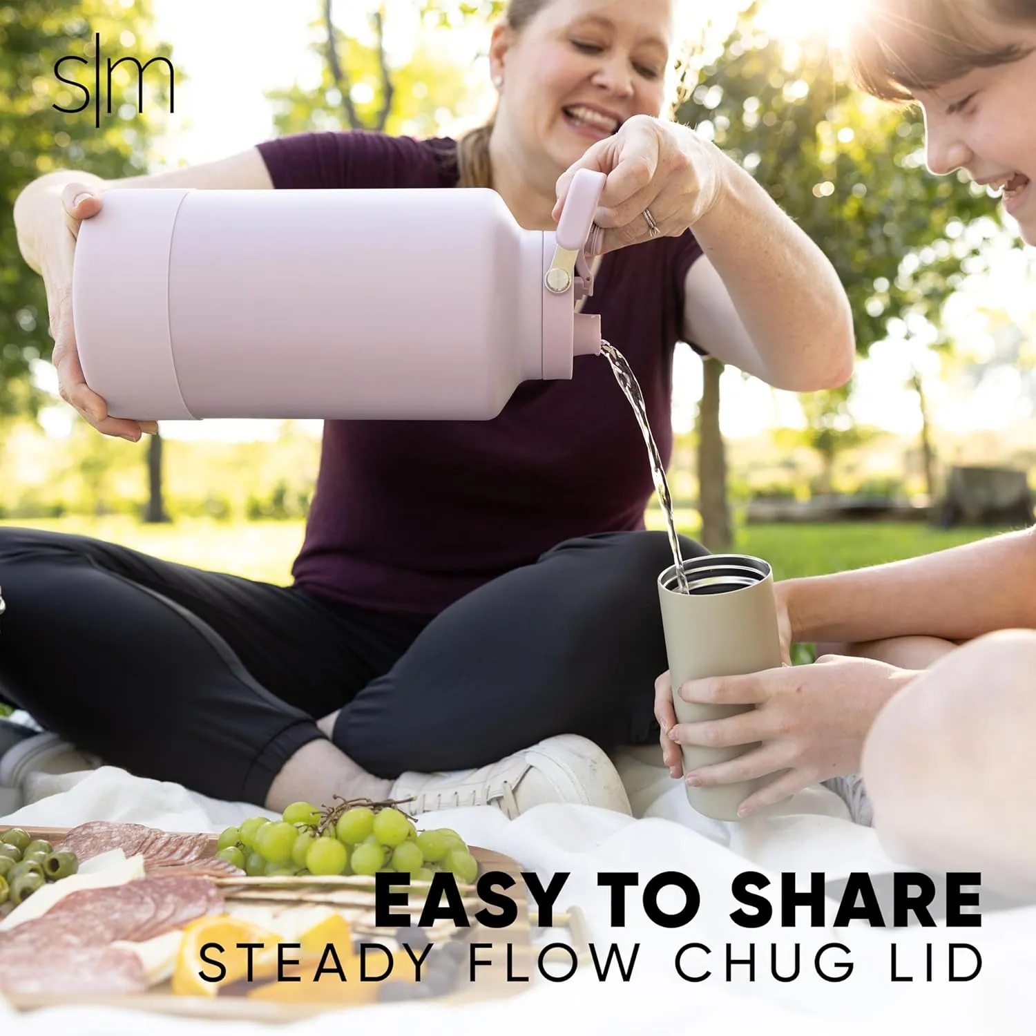 Simple Modern Trek Pivot | Gallon Water Bottle Jug with Handle & Boot | Interchangeable Straw & Chug Lids | Large Insulated Stainless Steel | Sports Camping Outdoors | 128oz, Lavender Mist