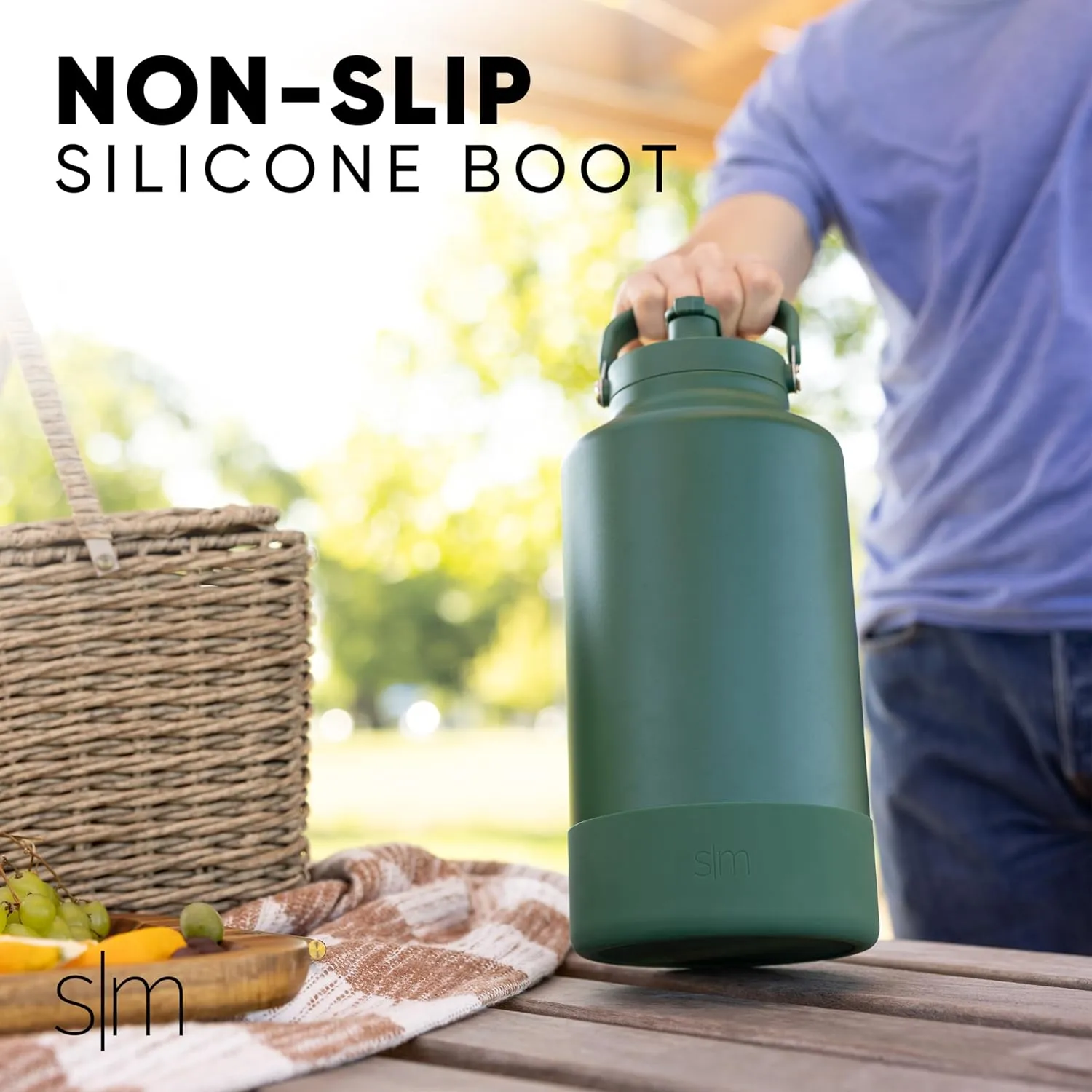 Simple Modern Trek Pivot | Gallon Water Bottle Jug with Handle & Boot | Interchangeable Straw & Chug Lids | Large Insulated Stainless Steel | Sports Camping Outdoors | 128oz, Lavender Mist