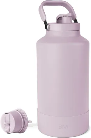 Simple Modern Trek Pivot | Gallon Water Bottle Jug with Handle & Boot | Interchangeable Straw & Chug Lids | Large Insulated Stainless Steel | Sports Camping Outdoors | 128oz, Lavender Mist