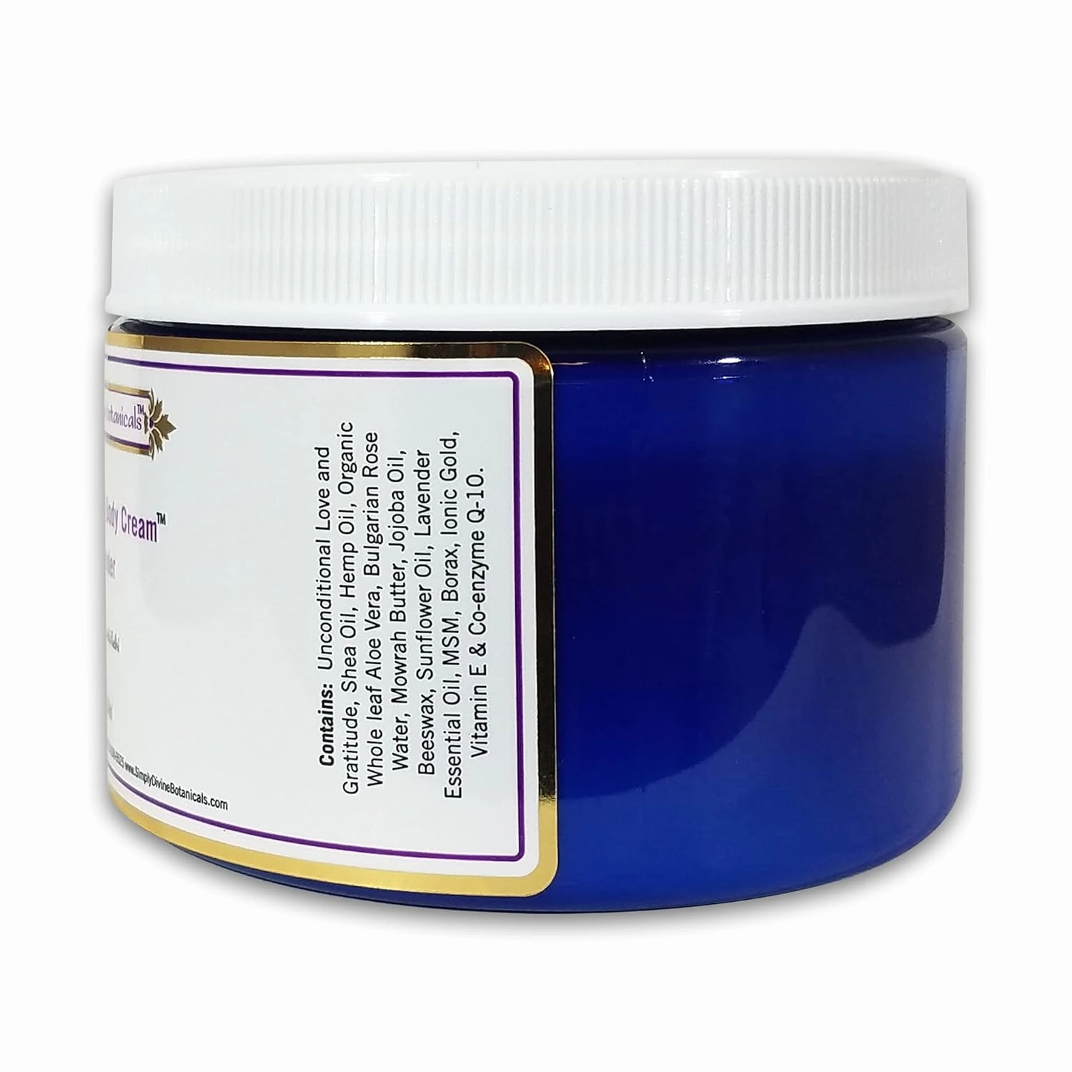 Simply Divine Botanicals Moisturizing Body Cream - Natural and Organic Lotion with Shea Oil, Hemp Oil and Aloe Vera, 12 oz (Lavender)