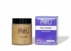 Skin Polish Enzyme Mask - Triple Acid Exfoliant with Fruit Enzymes, Jojoba & Olive Scrub, Brightening & Smoothing Formula, 2 in 1 Exfoliation, 3.5oz/100g