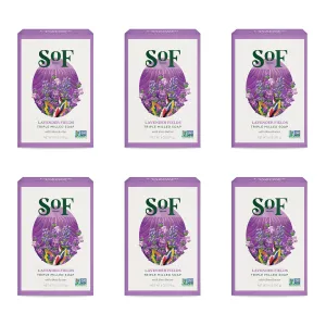 SoF Triple Milled Bar Soap - With Coconut Oil & Organic Shea Butter- Vegan & Non GMO- Free From Phthalates, Sulfates & Parabens- Lavender Fields - 6 oz Bar 6 Bars