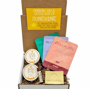 Spa Night In Box - Citrus Sugar Scrub, Lavender Bath Soak, Handmade Island Citrus Goat Milk Soap, Spa Face Masks, Lip Balm - Luxurious Self-Care Gift Set for Women