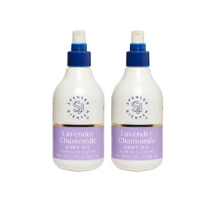Spenser & Jensen Daily Moisturizing Oil with Lavender & Chamomile Essential Oil - Hydrating Scented Body Oil - After Shower Moisturizer - Paraben Free - 8 oz (Pack of 2)