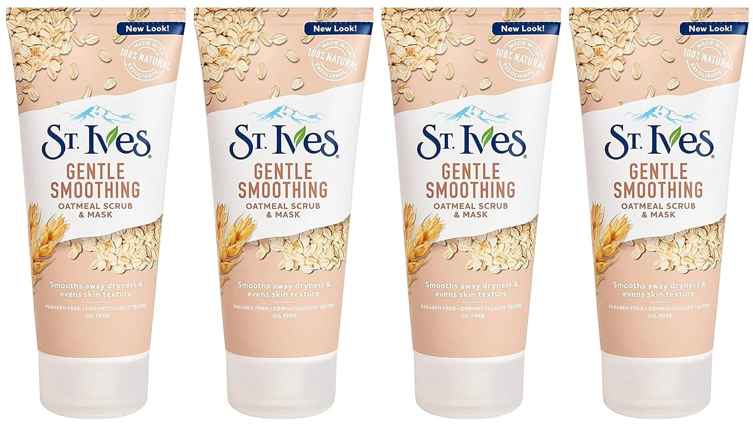 St. Ives Smooth & Nourished Scrub & Mask, Oatmeal 6 oz (Pack of 4)
