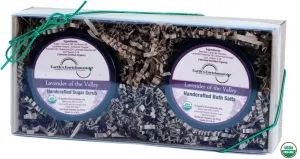 Sugar Body Scrub - Moisturizing and Hydrating | Bath Salts - Relaxing and Pure Sea Salts (USDA Organic) Lavender Spa Gift Set