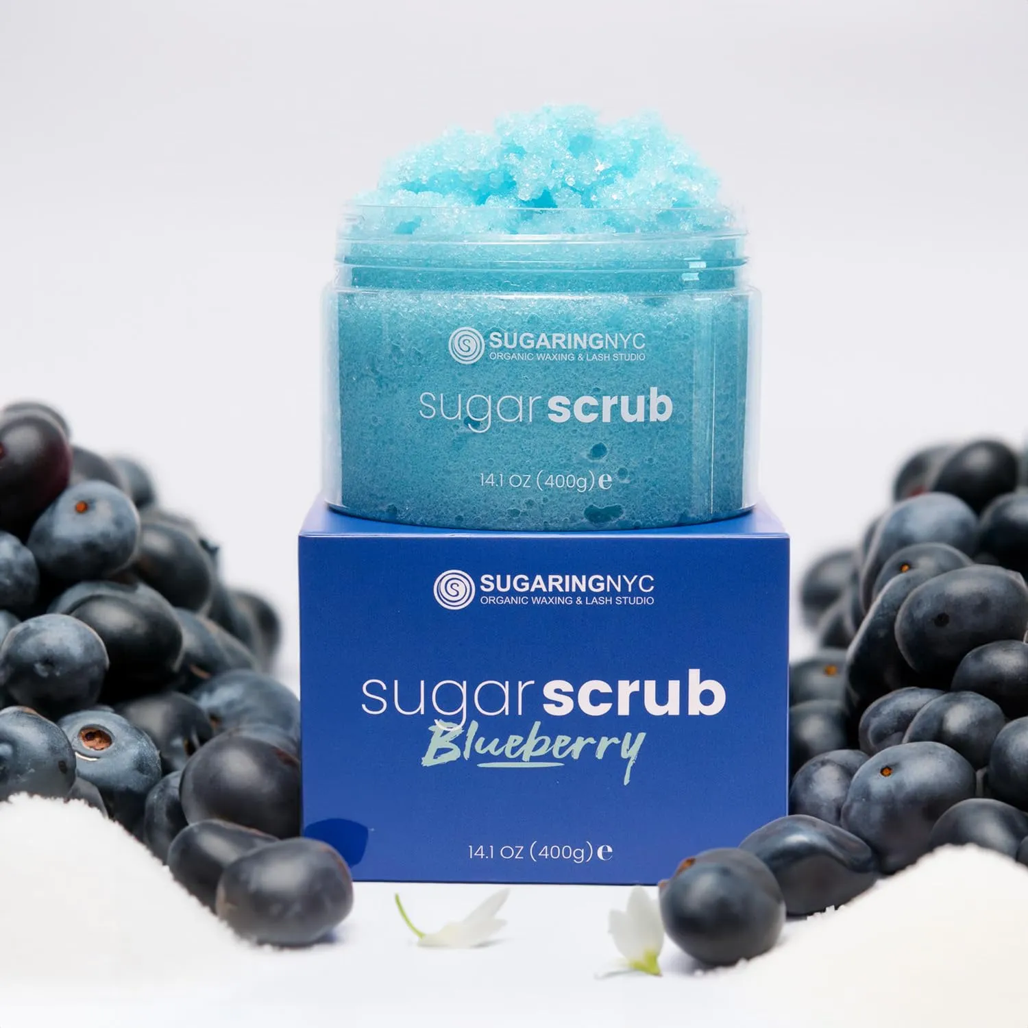 Sugaring NYC Moisturizing and Exfoliating Signature Body Scrub - Silky Smooth Skin and Ingrown Hair Prevention (Sweet Blueberry)