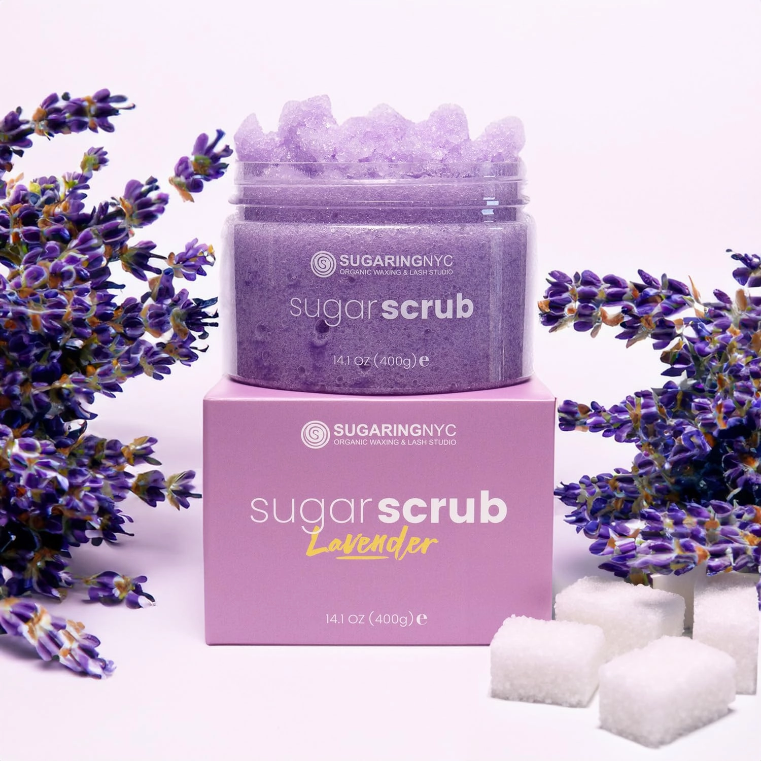 Sugaring NYC Moisturizing and Exfoliating Signature Body Scrub - Silky Smooth Skin and Ingrown Hair Prevention (Lavender Fields)