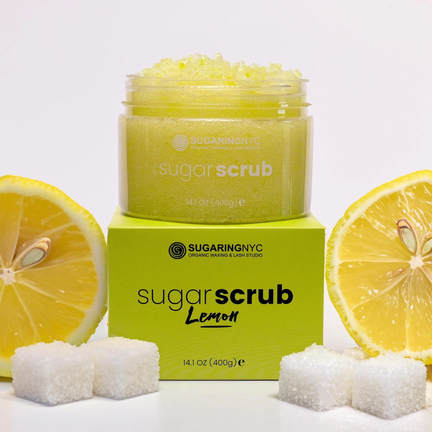 Sugaring NYC Moisturizing and Exfoliating Signature Body Scrub - Silky Smooth Skin and Ingrown Hair Prevention (Lemon Kiss)