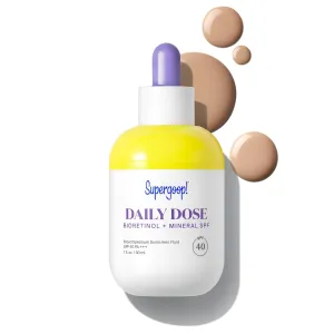Supergoop! Daily Dose Bioretinol   Mineral SPF 40 with Bakuchiol, 1 fl oz - Plant-Based Retinol Alternative with Mineral SPF, Bakuchiol & Peptides - Helps Repair & Protect Skin - For All Skin Types
