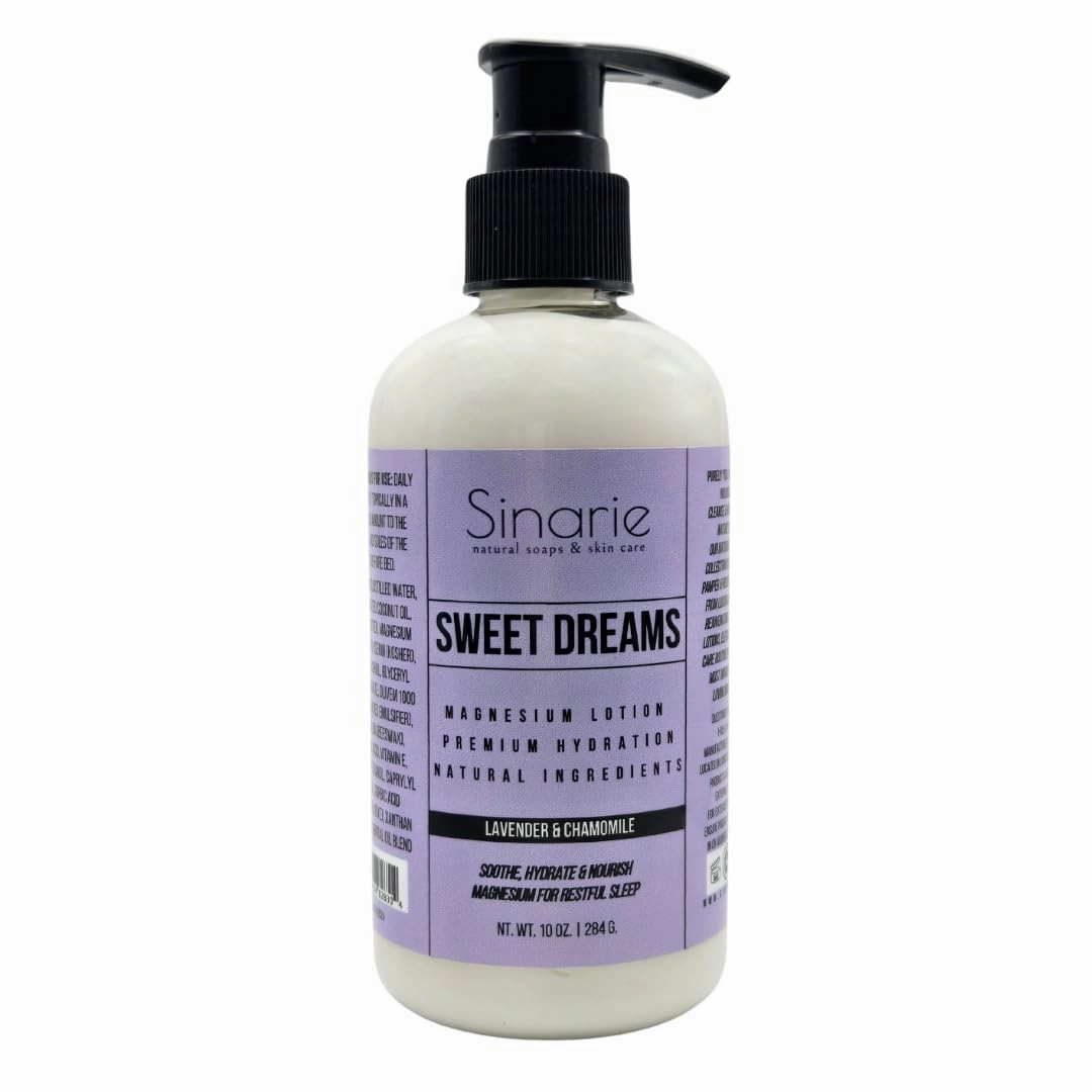 Sweet Dreams Magnesium Lotion - 10 oz | Hydrating & Soothing Body Lotion for All Skin Types | Natural Magnesium Enriched Moisturizer (10 oz., Lavender   Chamomile)