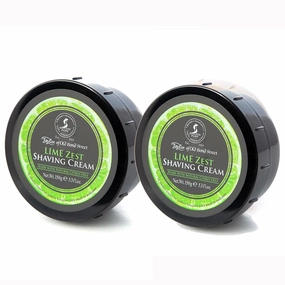 Taylor of Old Bond Street Lime Zest Fragrance Shaving Cream Bowl 150g (2-Pack) – Rich Lather for Traditional Shaving