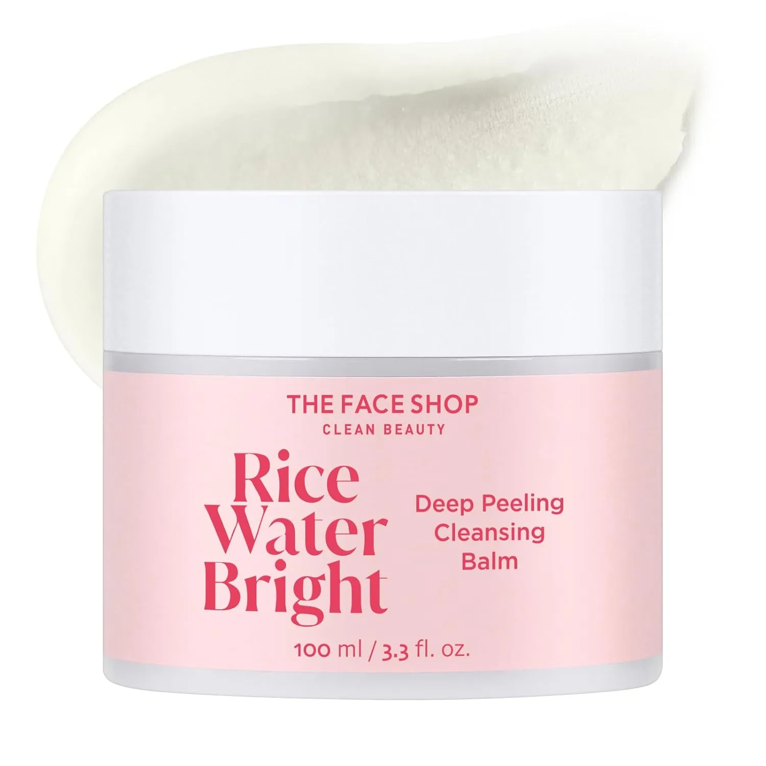 The Face Shop Rice Water Bright Cleansing Balm, 4-in-1 Makeup Remover, for Dry & Sensitive Skin, Made with Korean Rice & Lavendar Oil, Korean Skincare, 100ml / 3.3 fl. oz.
