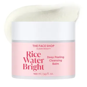 The Face Shop Rice Water Bright Cleansing Balm, 4-in-1 Makeup Remover, for Dry & Sensitive Skin, Made with Korean Rice & Lavendar Oil, Korean Skincare, 100ml / 3.3 fl. oz.