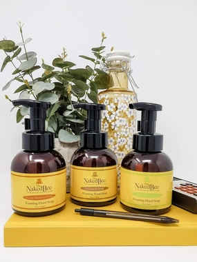 The Naked Bee Lavender & Beeswax (12 oz) Liquid Foaming Hand Soap - Mild Cleanser to Reduce Dryness - Gentle Foam Soap for Clean and Soft Hands