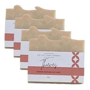Thieves Soap Collection Soap Bar – Skin Renewing, Vegan-Friendly with Lavender & Tea Tree Oil – Deep Cleansing & Nourishing for Glowing Skin – 5.8 oz Pack 4