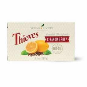 Thieves Cleansing Soap | 3.5 oz | Gentle Exfoliation and Moisturizing with Olive, Coconut, Jojoba, and Wolfberry Oils | Long-Lasting Bar with Young Living’s Signature Thieves Essential Oil Blend