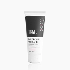 Thrive..Co. Dark Patches Corrector Depigmenting Cream | For Dark Patches Removal | With Retinal, Niacinamide & Lactic Acid For Neck, Underarms, Inner Thighs, Knuckles, Elbows & Knees 100ml