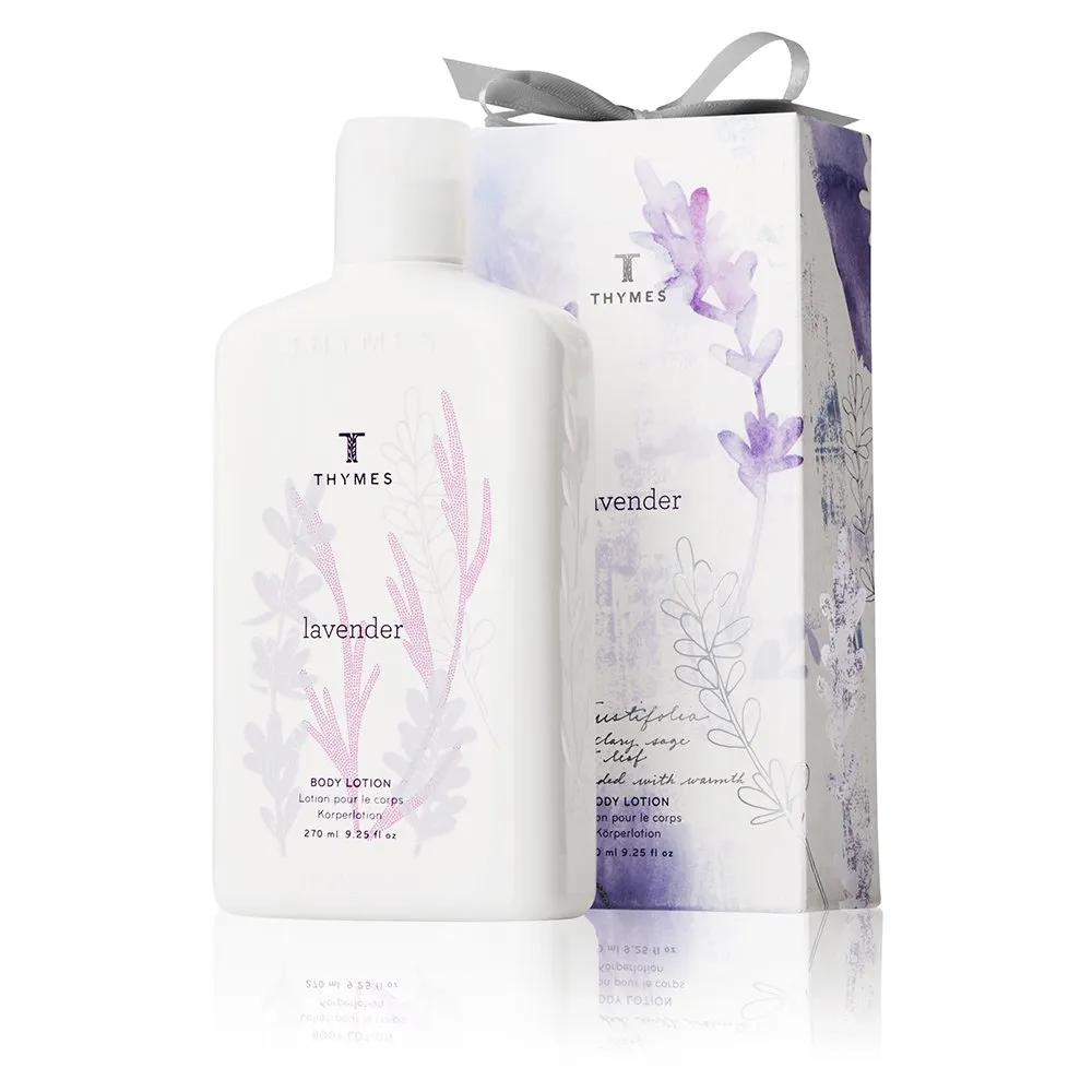 Thymes - Lavender Body Lotion - Relaxing Lavender Scent with Moisturizing Shea Butter and Vitamin E - 9.25 oz