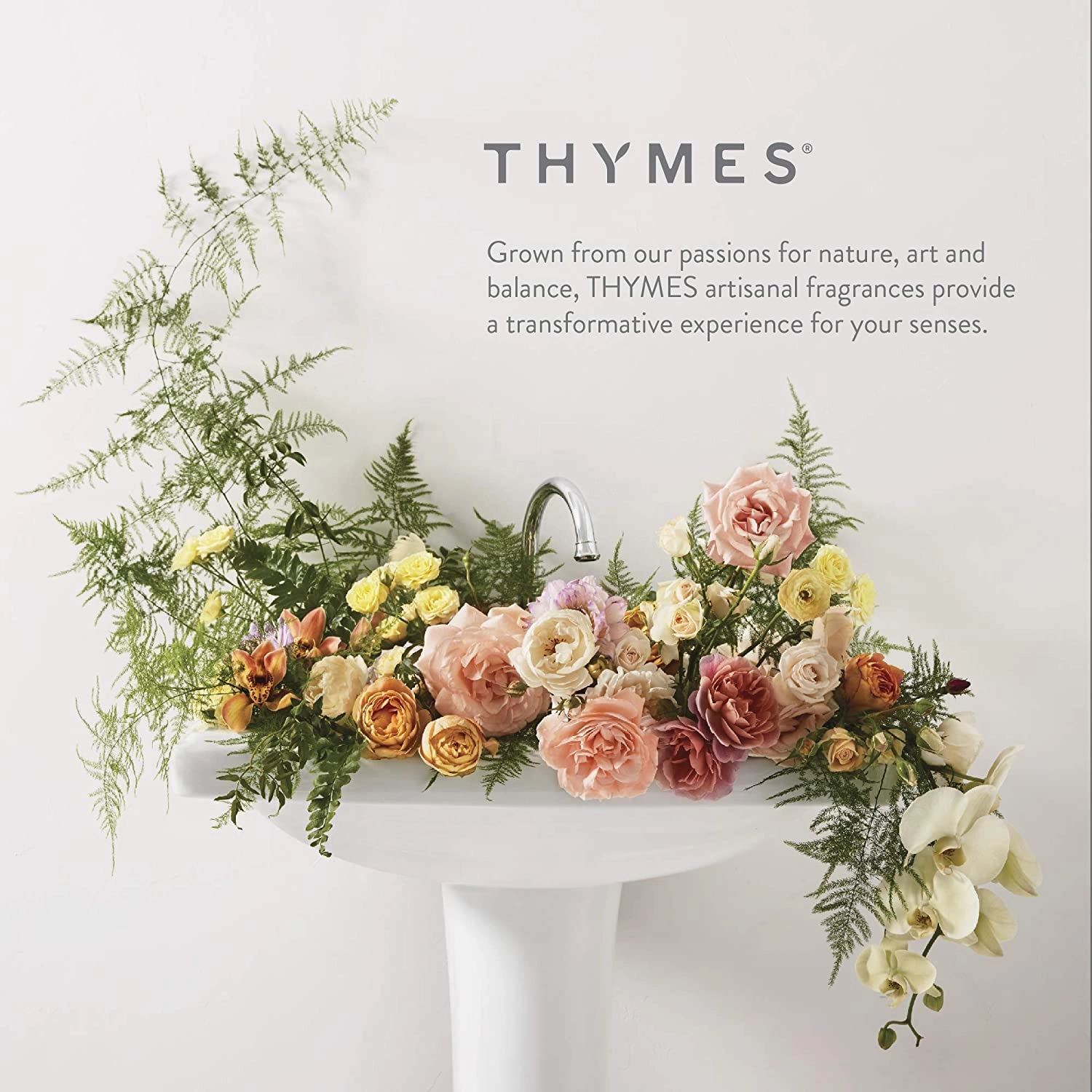 Thymes Lavender Large Hand Wash with Pump - Hydrating Liquid Hand Soap with Calming Lavender Scent (15 fl oz)