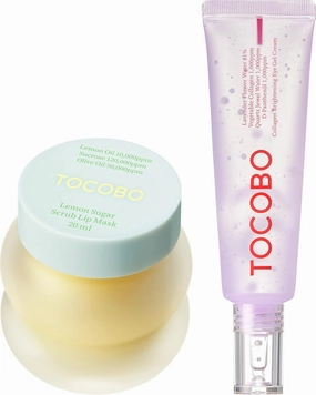 TOCOBO Collagen Brightening Eye Gel Cream   Lemon Sugar Lip Mask Bundle