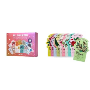 TONYMOLY All You Need Mask Set, Hydrate & Refresh Skin, Sheet Masks for all Skin Types & Concerns, Variety Pack of 13 Masks I'm Real Sheet Mask, Pack of 10