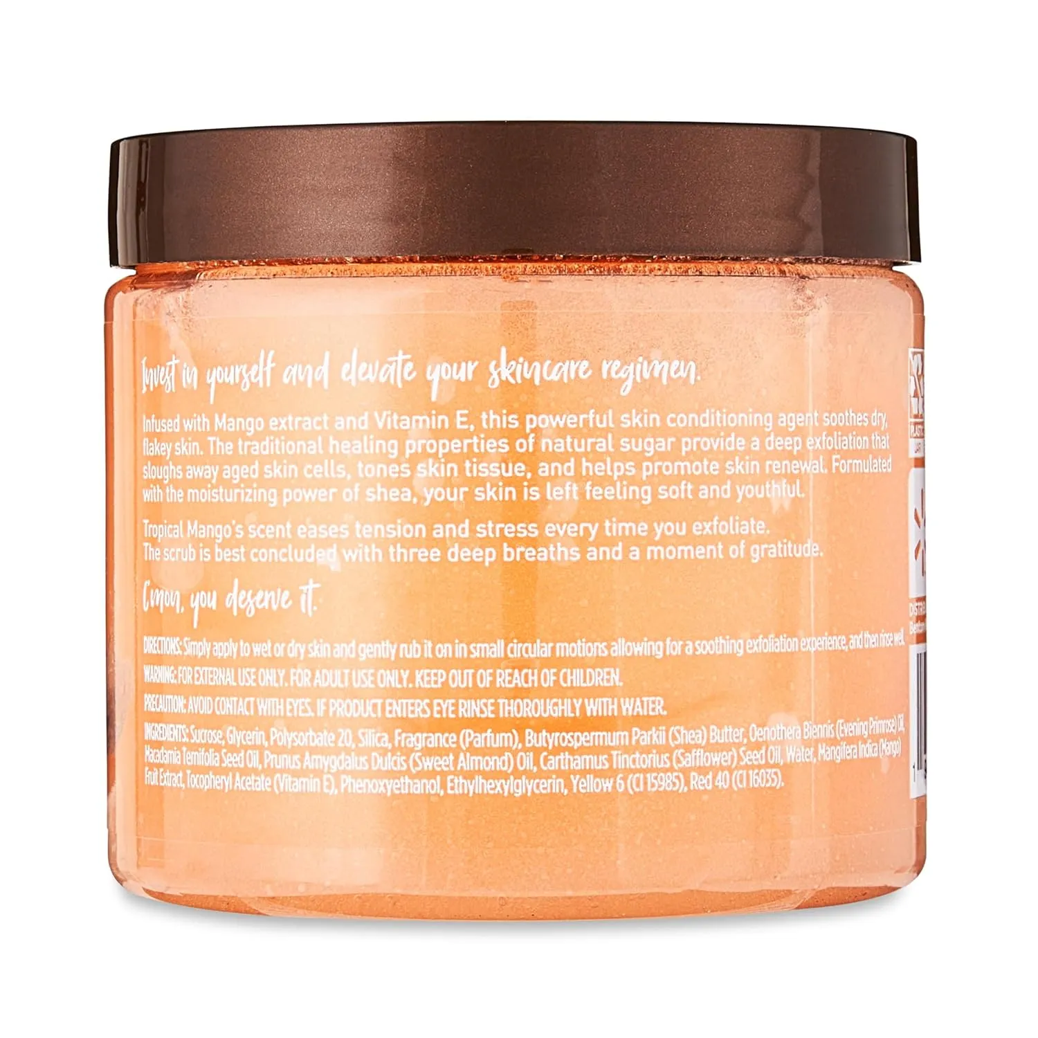 Tropical Mango Sugar Scrub – Exfoliating Body Scrub for Women, Moisturizing Shea Butter, Natural Sugar Exfoliant, Hand and Foot Scrub, Paraben-Free, All Skin Types, 18 oz (Pack of 2)