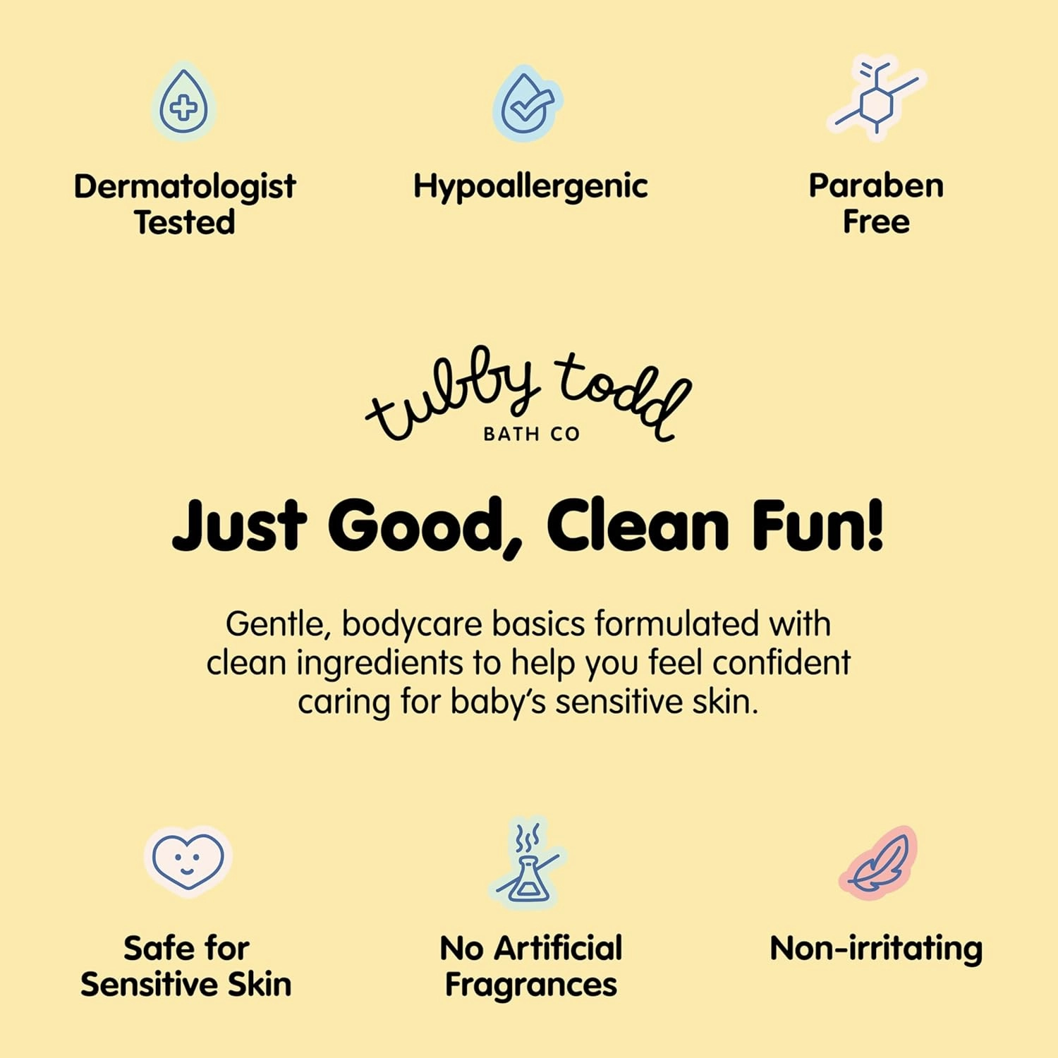 TUBBY TODD Hair   Body Wash - Baby Shampoo and Body Wash - Gentle, Natural Baby Was for Newborns, Babies, and Toddlers - Non-Toxic and Hypoallergenic - Fragrance-Free, 2 Pack, 8.5oz & 25oz