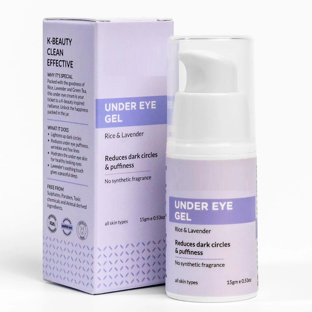 Tubees Under Eye Cream For Dark Circles, Wrinkles, Puffy Eyes, Anti ageing | Cruelty-Free, Paraben Free | with Rice Extract, Lavender, Green Tea | No Synthetic Fragrance | For Men and Women - 15g