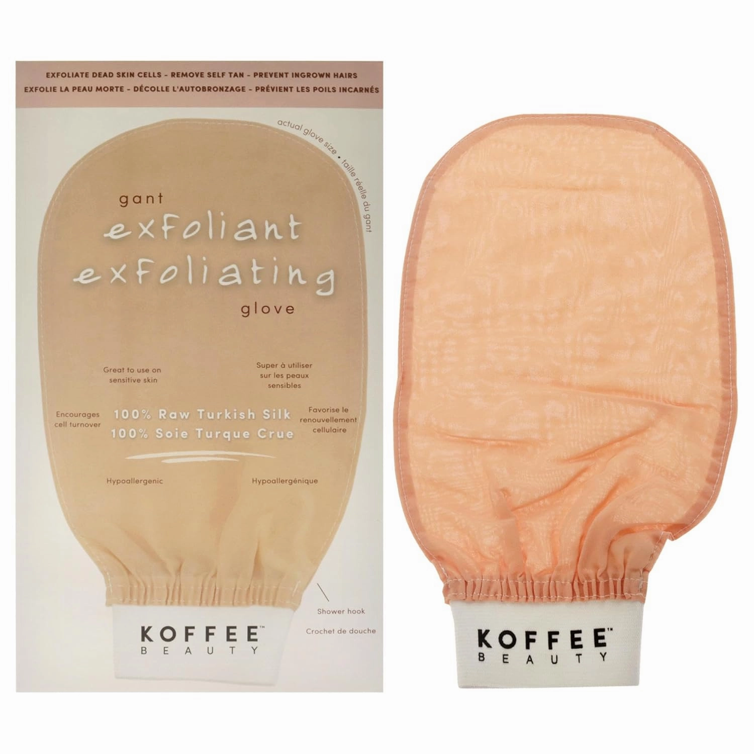 Turkish Silk Exfoliating Mitt, 1 pc - Handcrafted Silk Exfoliating Glove - Body Exfoliator Glove for Removing Dead Skin, Unclogging Pores - Body Scrub Gloves for Smoother Skin