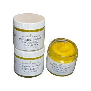 Turmeric & Honey Exfoliating Face Scrub | Turmeric Skin Brightening Face Scrub for Radiant Glowing Skin | Suitable for All Skin Types - 2oz
